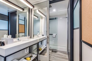 Regadera, amenidades de baño gratuitas, secadora de cabello, toallas 