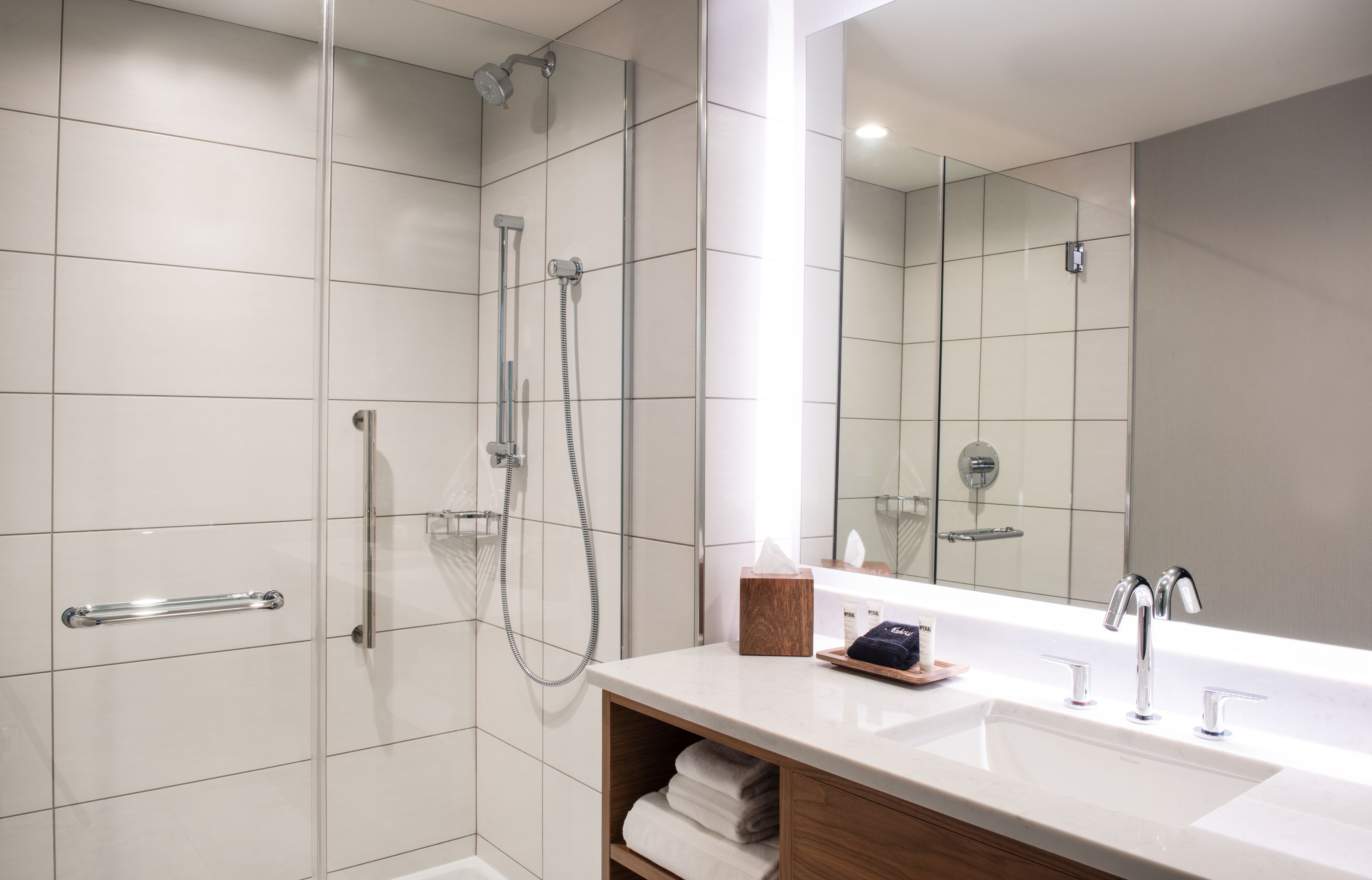 shower, free toiletries, hair dryer, bathrobes