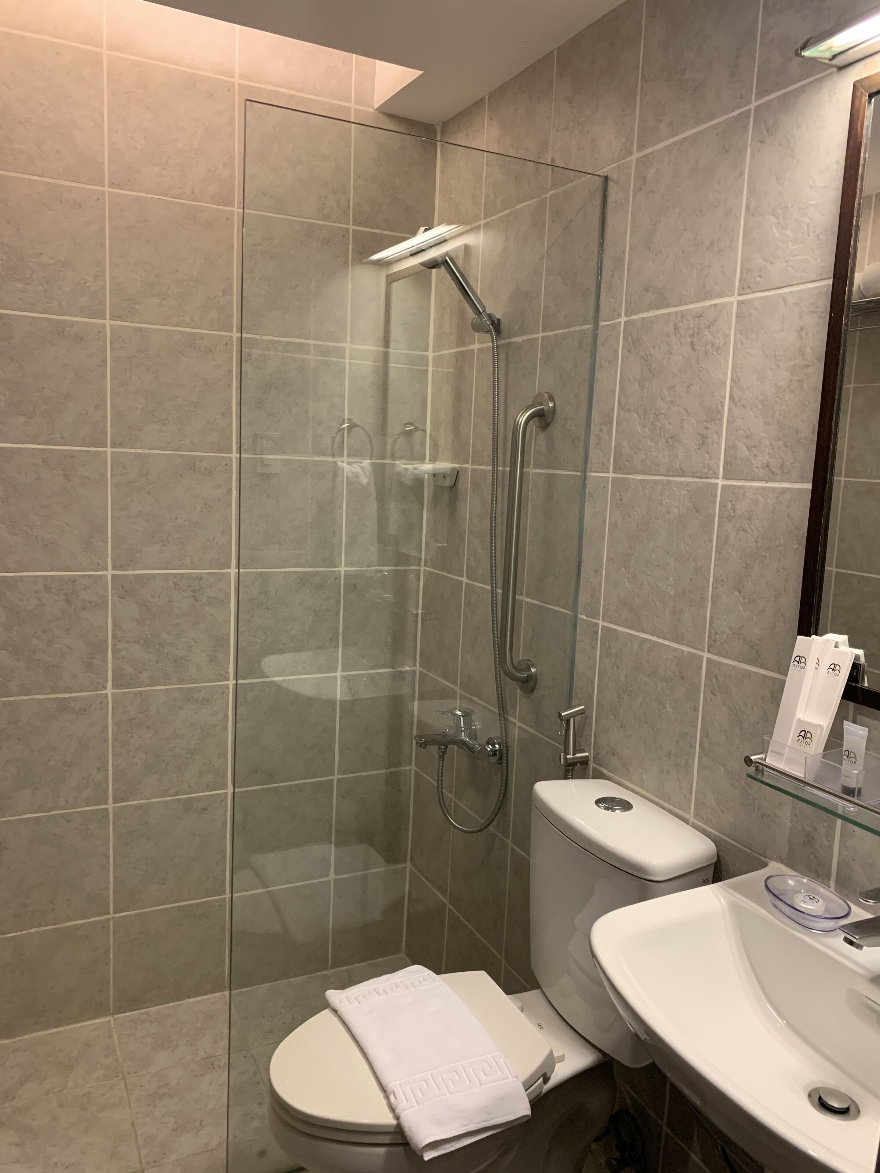 deluxe room | bathroom | shower, free toiletries, slippers, bidet