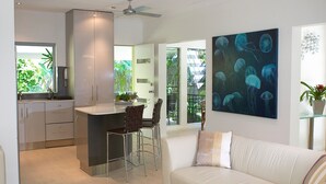 Luxury House, 2 Bedrooms, Private Pool | Living area | TV, DVD player - Aquatica Palm Cove (Palm Cove)