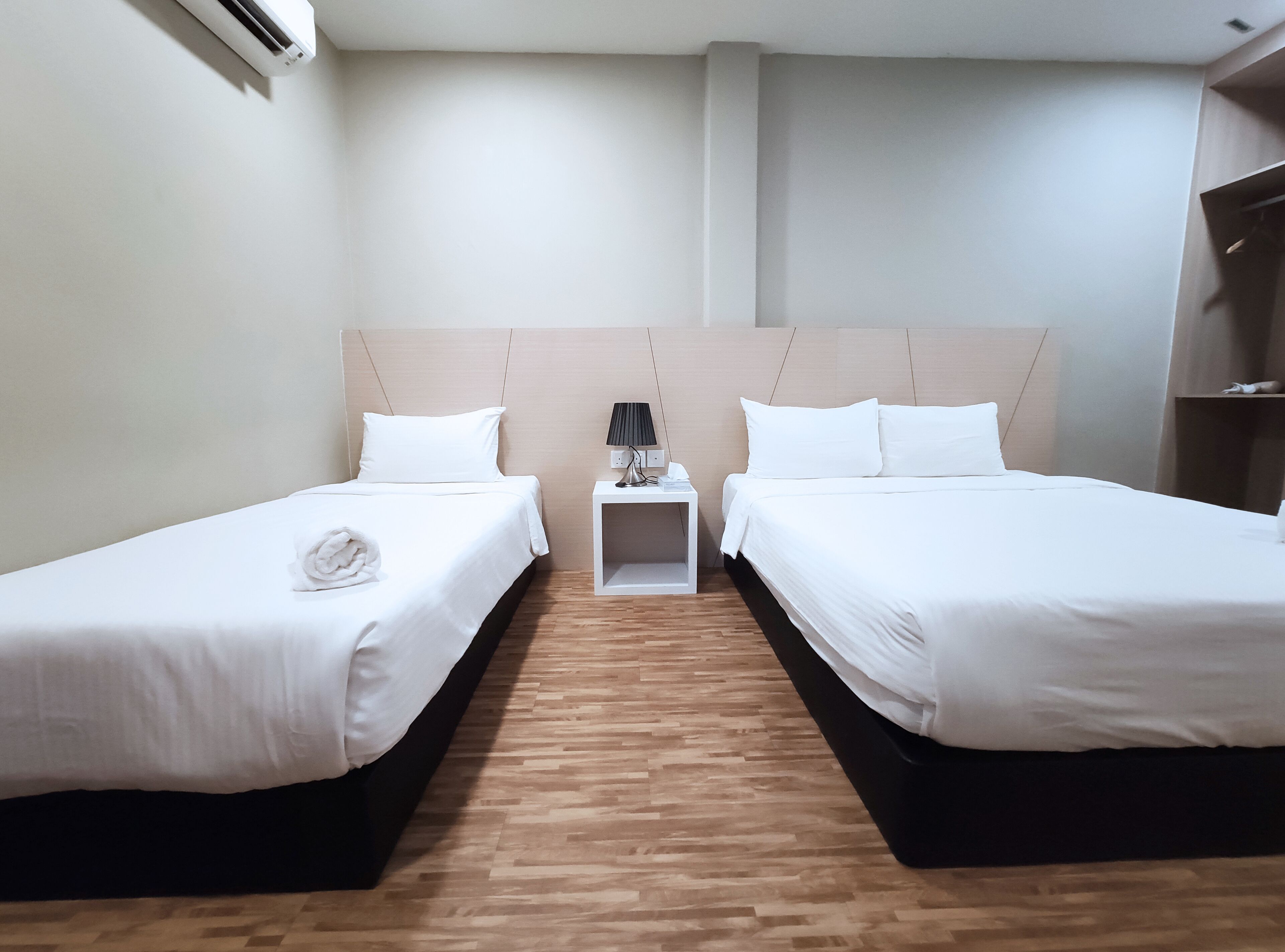 family triple room | desk, laptop workspace, blackout curtains, iron/ironing board