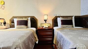 Desk, blackout curtains, free WiFi, bed sheets