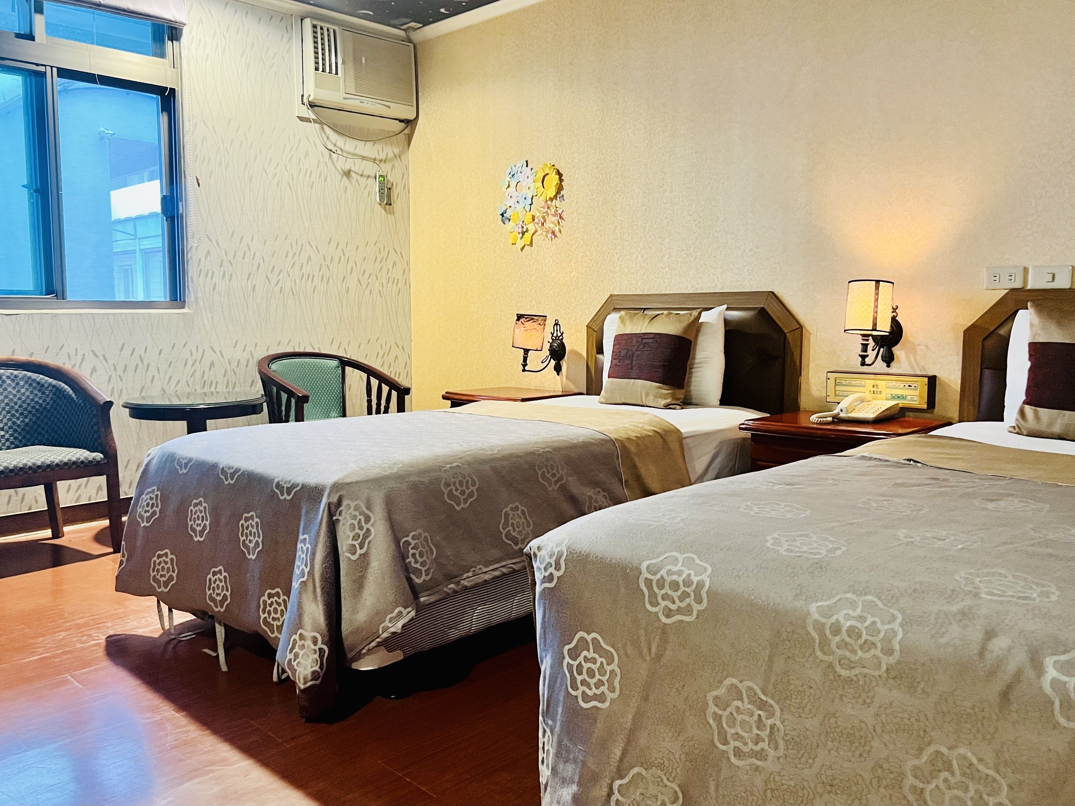 Desk, blackout curtains, free WiFi, bed sheets