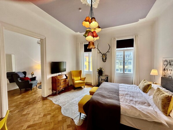 Appartement supérieur, 2 chambres, non-fumeur, cuisine (Top 8) | 1 chambre, draps en coton égyptien, couette en duvet, décor unique