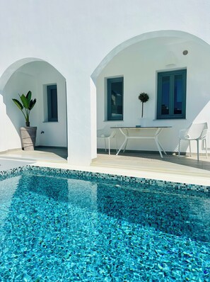 Suite, Private Pool, Sea View | In-room safe, soundproofing, iron/ironing board, free WiFi