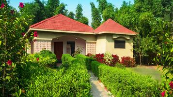 Escritorio, tabla de planchar con plancha y ropa de cama