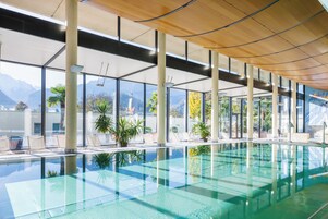 Indoor pool, open 7:30 AM to 9:00 PM, sun loungers