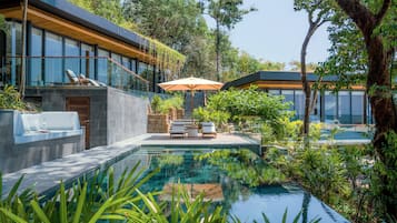 Villa (Beach Retreat) | 1 slaapkamer, luxe beddengoed, donzen dekbedden, een kluis op de kamer