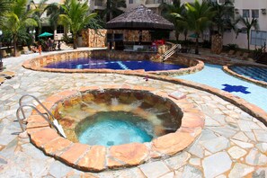 3 outdoor pools, a heated pool