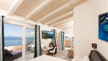 1 Schlafzimmer, hochwertige Bettwaren, Daunenbettdecken, Minibar