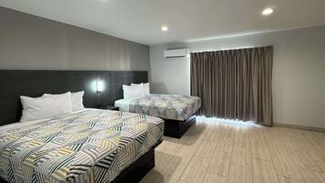 Blackout drapes, free WiFi, bed sheets