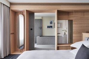 Literie de qualité supérieure, couette en duvet d'oie, minibar