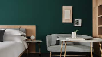 Premium bedding, down comforters, minibar, in-room safe