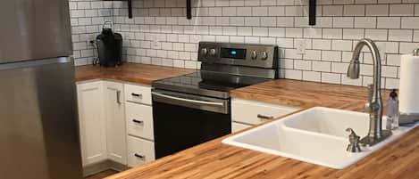 Casa geminada executiva | Cozinha privada | Geladeira, micro-ondas, cafeteira/chaleira