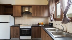 Vila Keluarga, 2 kamar tidur (Villa Foivos) | Dapur pribadi | Lemari es besar, oven, kompor, dan ketel listrik