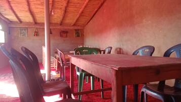 Breakfast, lunch, dinner served; local cuisine