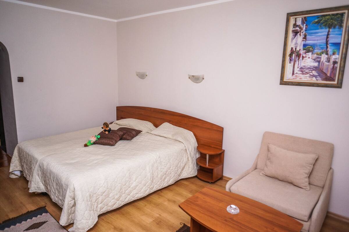 Habitación estándar con 1 cama doble o 2 individuales | Tabla de planchar con plancha, wifi gratis, ropa de cama