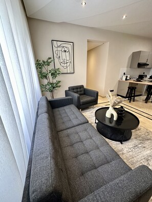 Executive Penthouse, 1 Bedroom, Kitchenette | Living area - La Perle de Gauthier  by StayInMorocco (Casablanca)