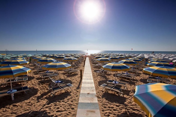 Private beach, sun loungers, beach umbrellas