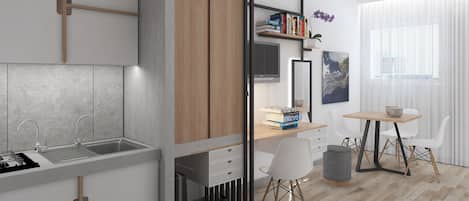 Comfort Twin Room, 2 Twin Beds | Private kitchenette | Fridge, stovetop, coffee/tea maker, electric kettle