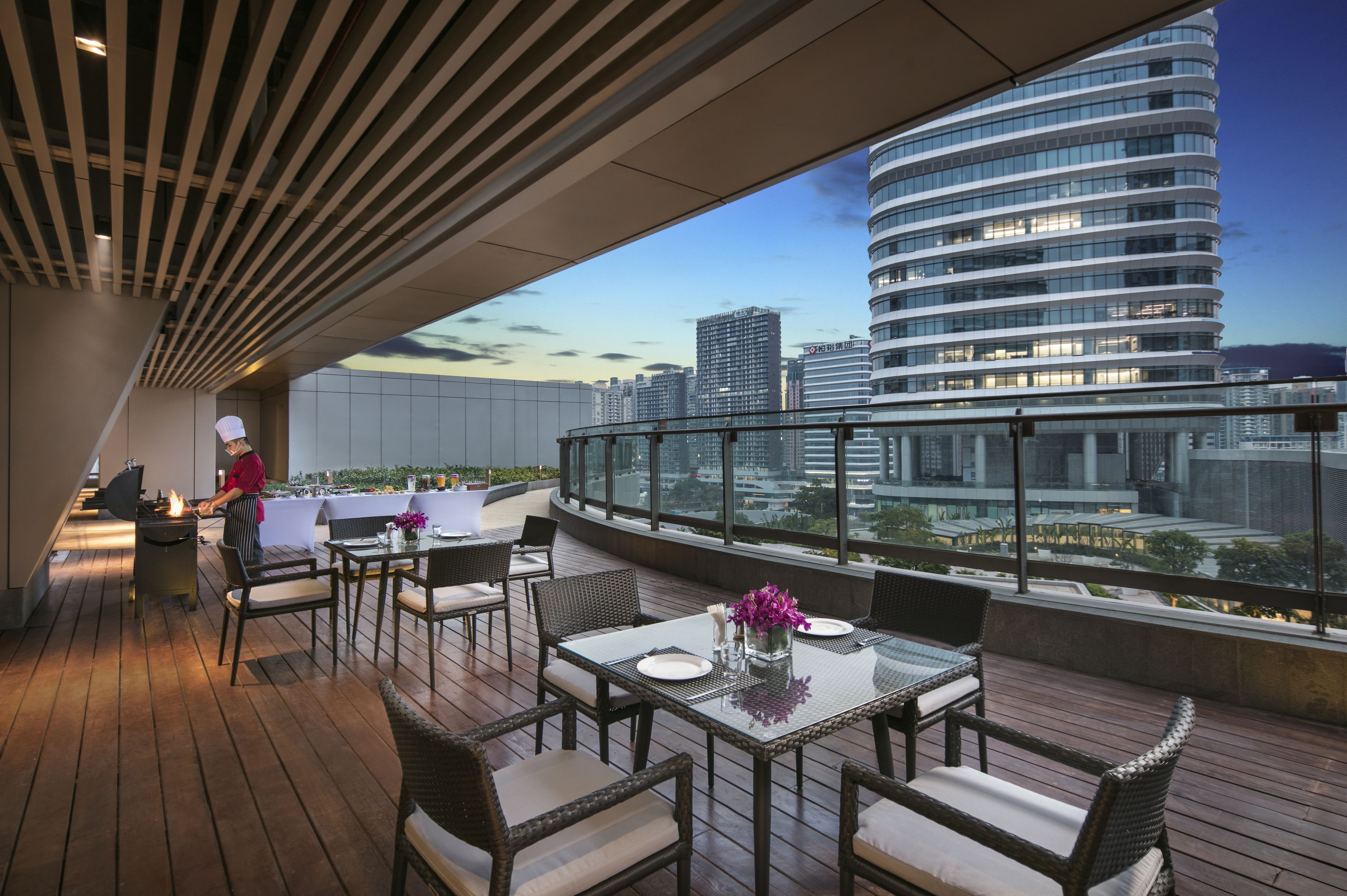 Outdoor banquet area