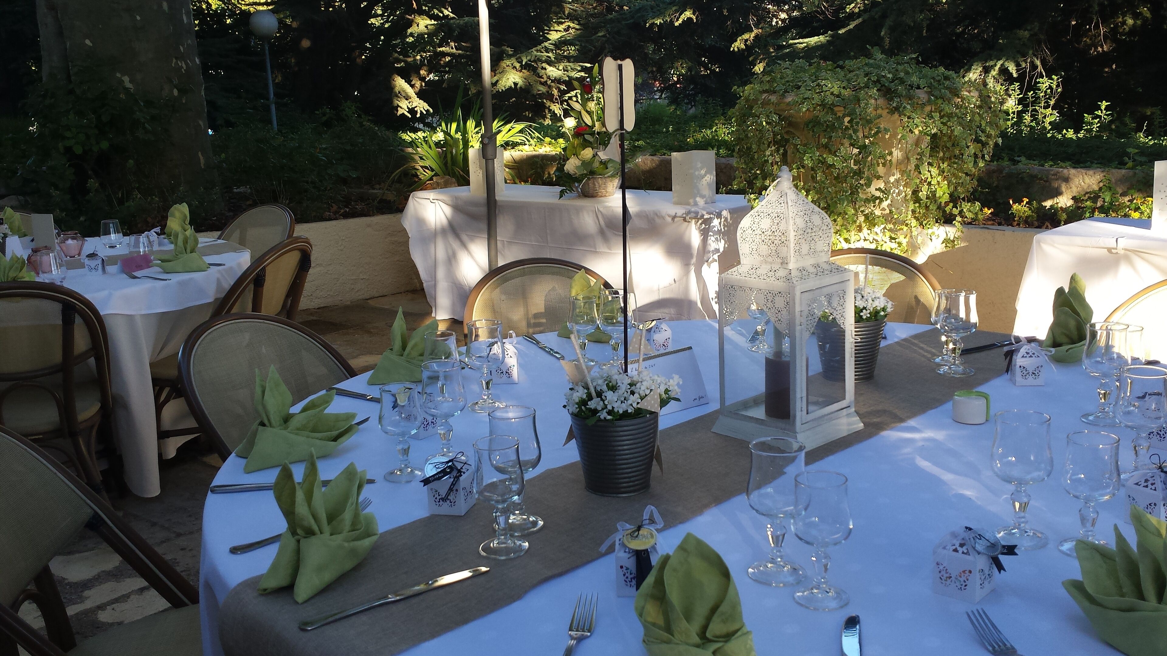 outdoor banquet area