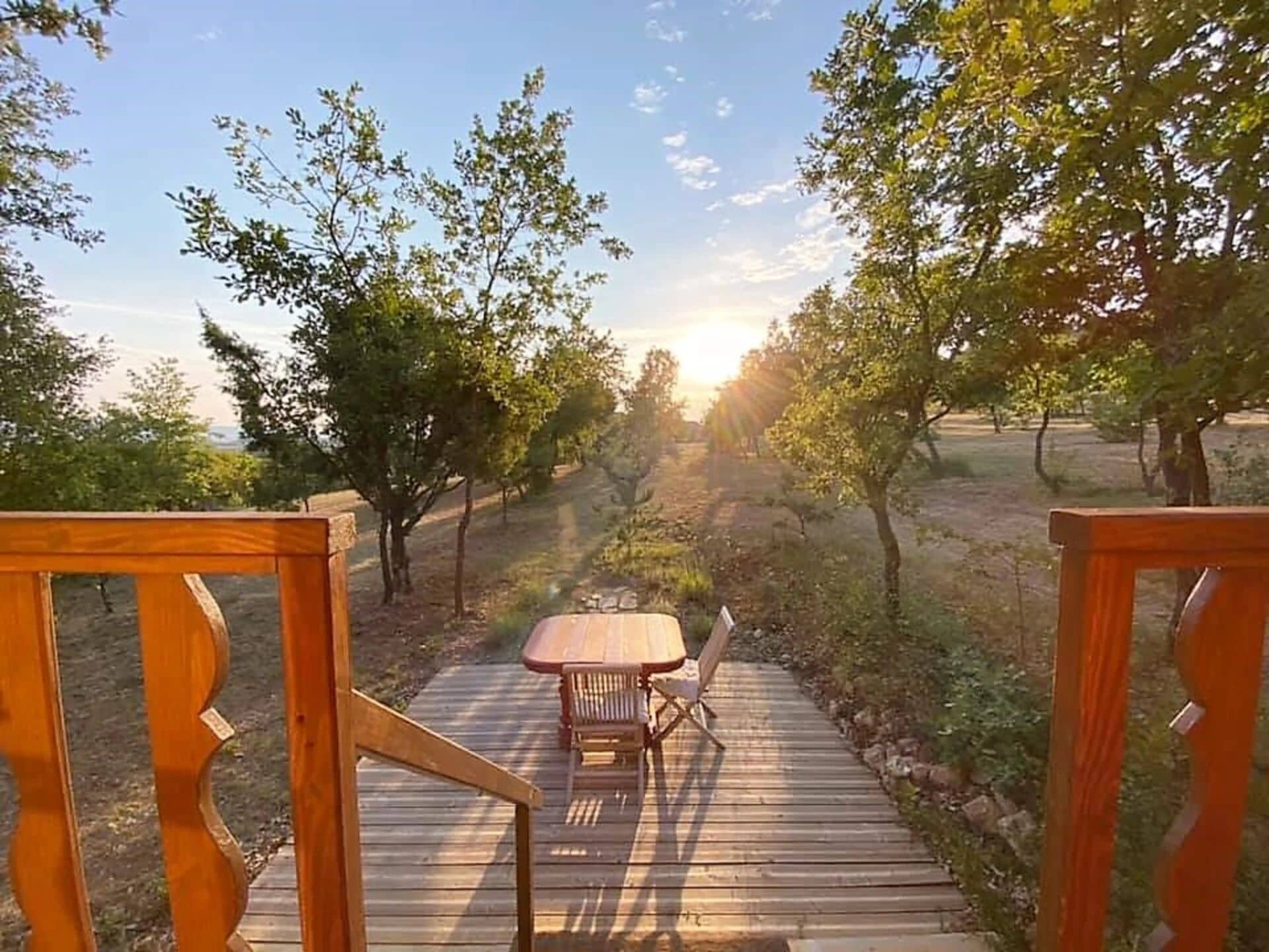 Cottage, patio, vue piscine | Terrasse/Patio