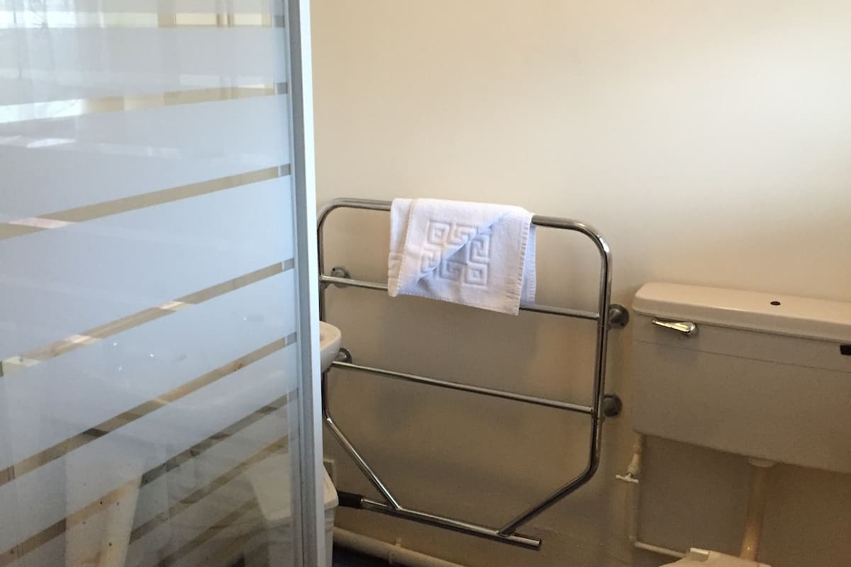 free toiletries, hair dryer, towels