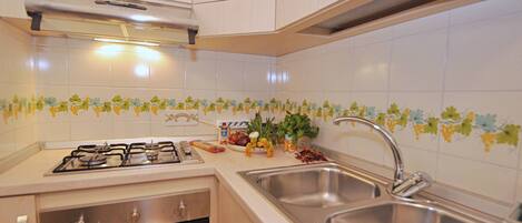 Apartment, 2 Schlafzimmer | Eigene Küche | Großer Kühlschrank, Herdplatte, Kochgeschirr/Geschirr/Besteck