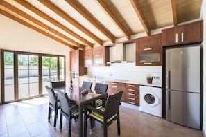 Villa, 3 Bedrooms, Private Pool | Private kitchen | Full-size fridge, microwave, oven, stovetop