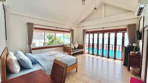 Habitación Premium, vista al mar | Escritorio, cortinas blackout, wifi gratis y ropa de cama 