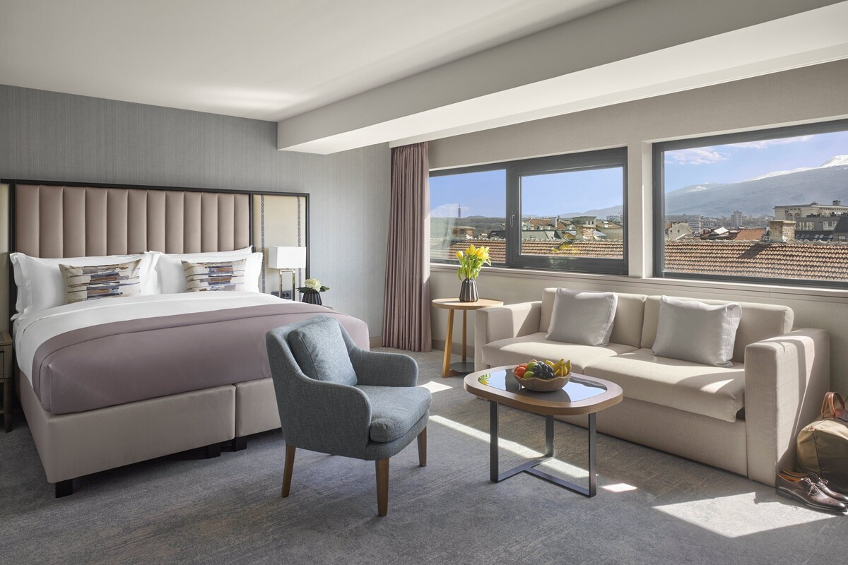 Suite familiar, 1 cama de matrimonio grande con sofá cama | Ropa de cama de alta calidad, edredones de plumas, caja fuerte