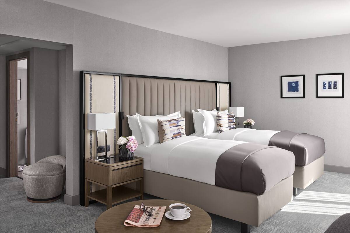 Premium bedding, down comforters, in-room safe, desk