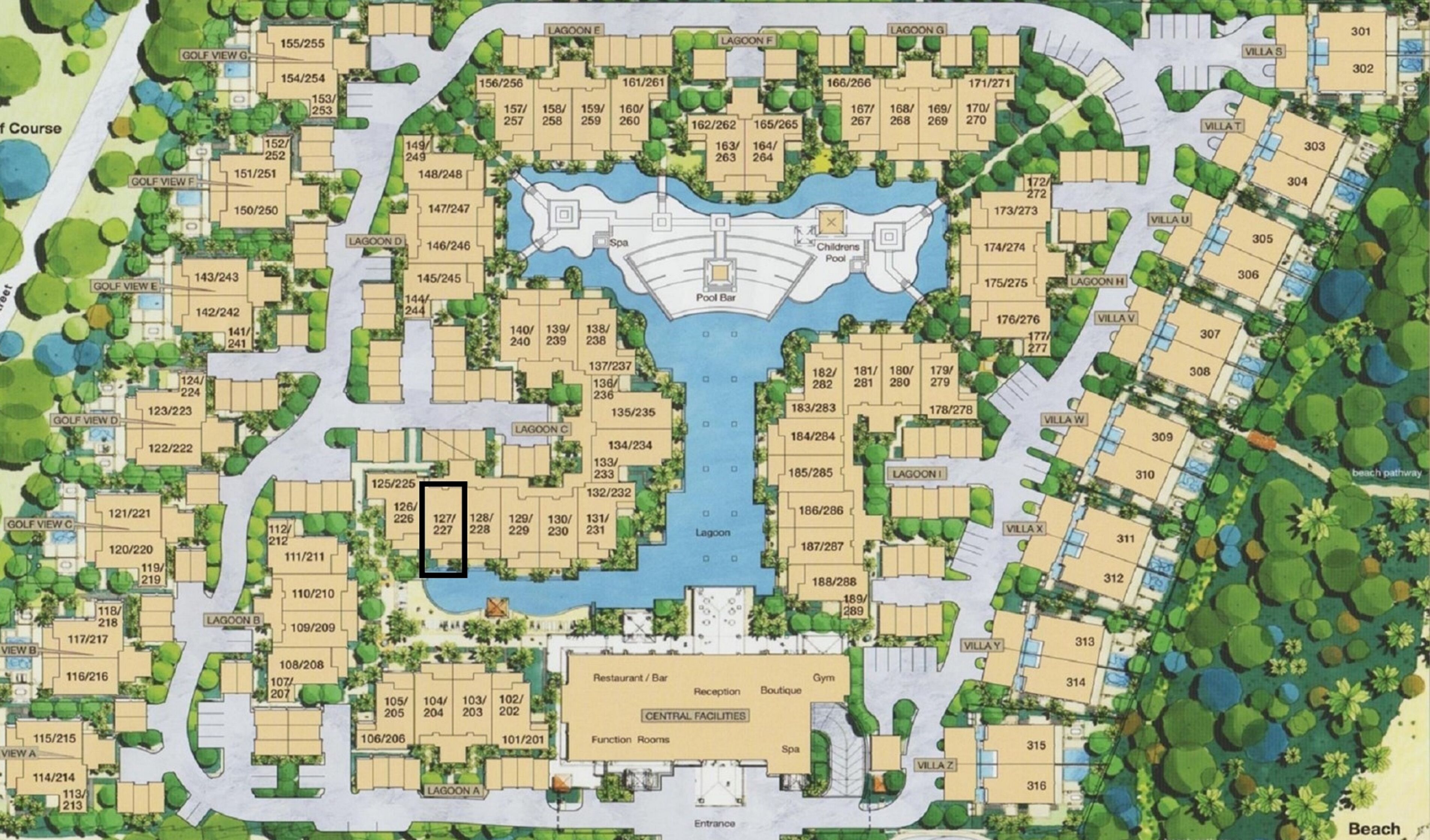 luxury penthouse apartment, 2 bedrooms, pool view | floor plan