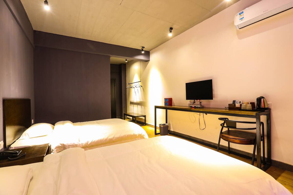 Desk, blackout curtains, rollaway beds, free wired Internet