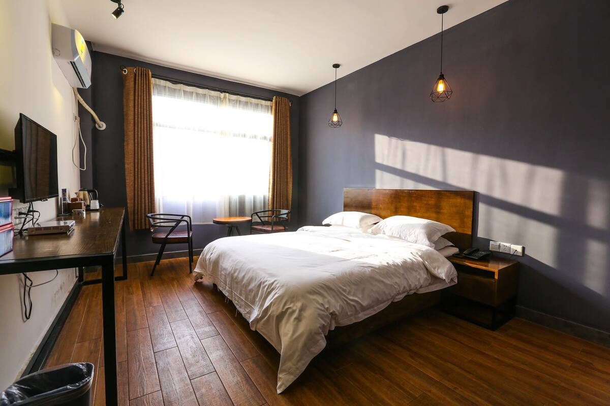 Desk, blackout curtains, rollaway beds, free wired Internet