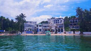 On the beach, scuba diving, snorkeling, kayaking