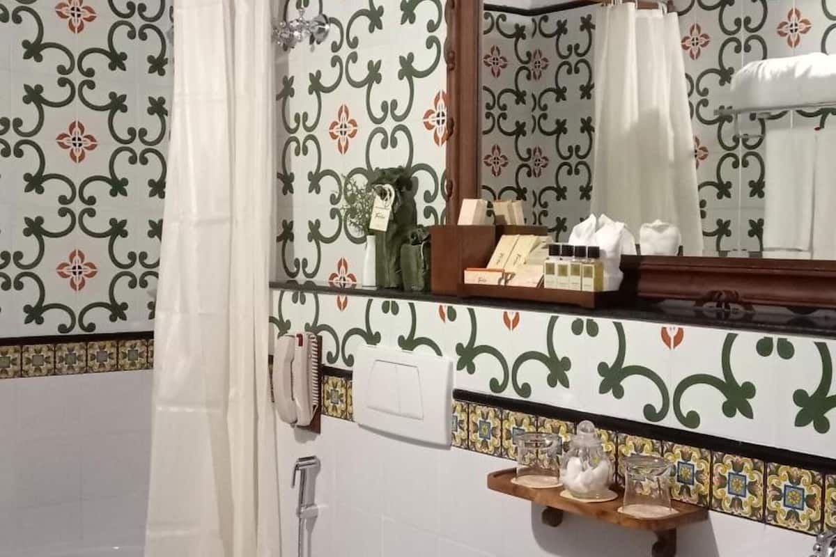 shower, free toiletries, hair dryer, bathrobes