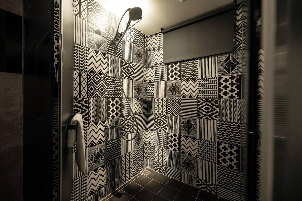 hair dryer, slippers, towels