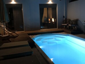 Front of property - evening/night - Villa Oliva (Rhodes)
