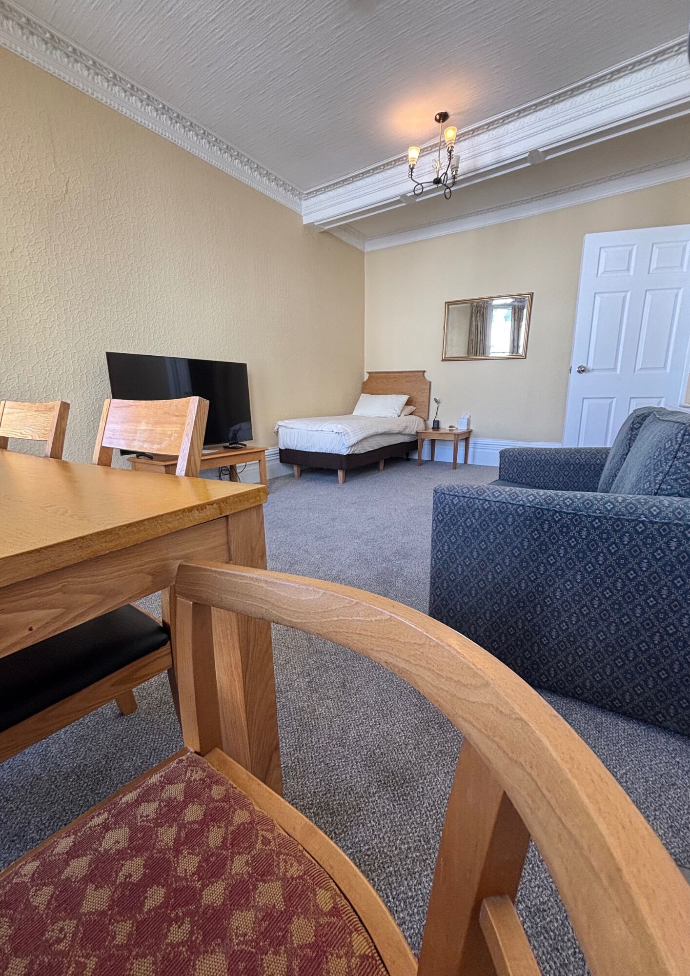 premium apartment | living area | 48-inch flat-screen tv with digital channels, tv, dvd player