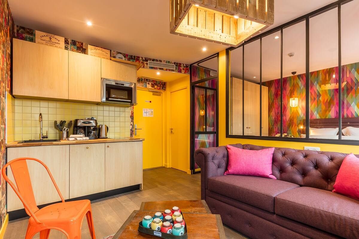 Design-Penthouse, Küche | Wohnbereich