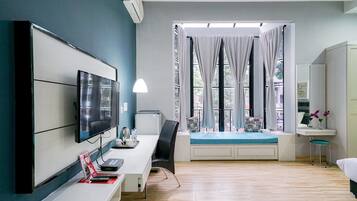 Kamar Double Premium, 1 Tempat Tidur Double | Meja kerja, Wi-Fi gratis, dan seprai linen