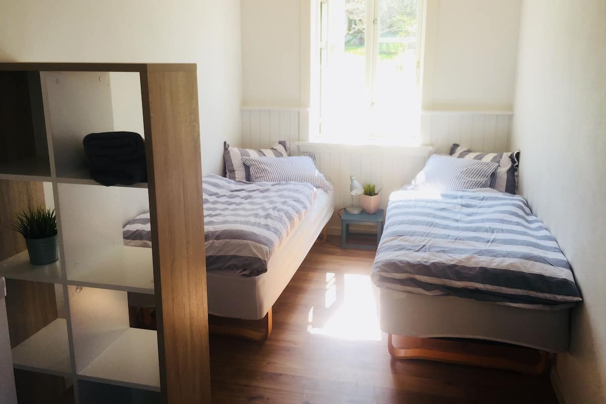 Basic Double Room, 2 Single Beds, Shared Bathroom