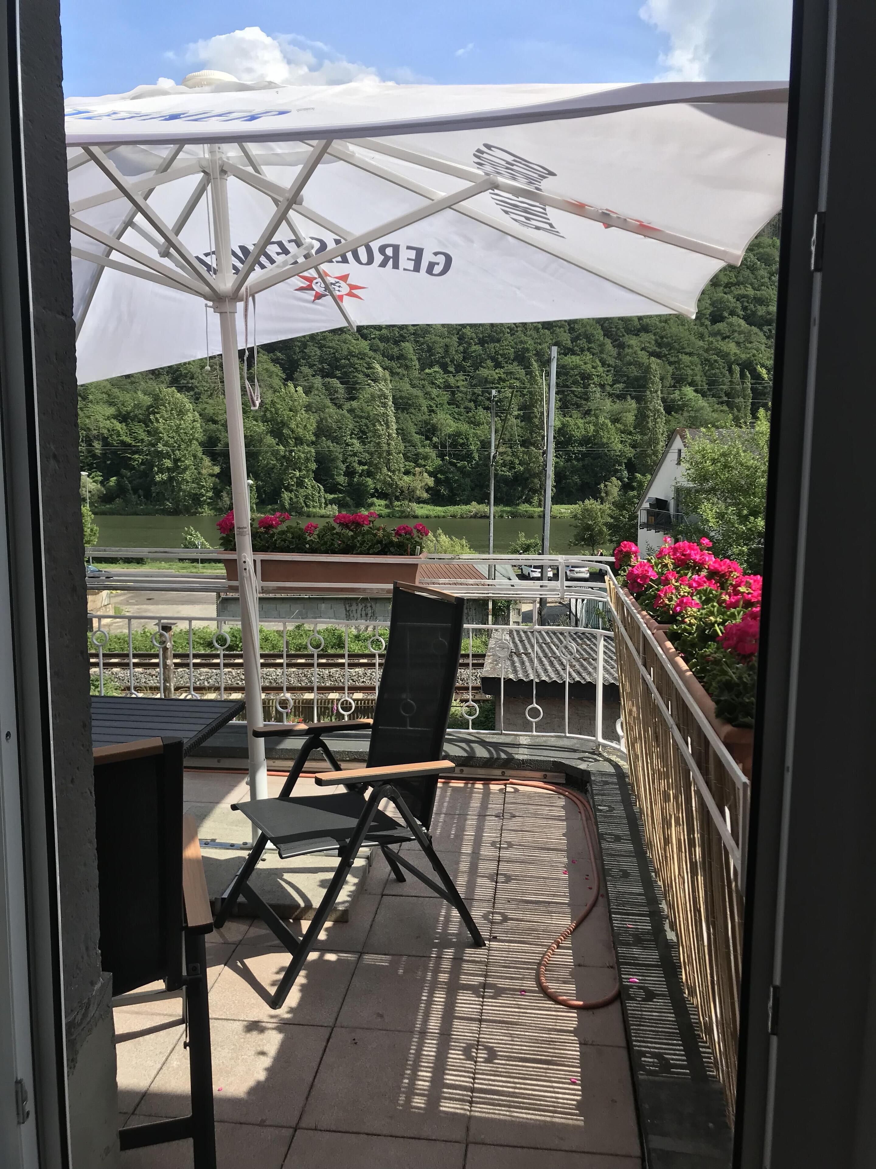 superior apartment, ensuite, river view (apartment moselschiefer) | balcony view