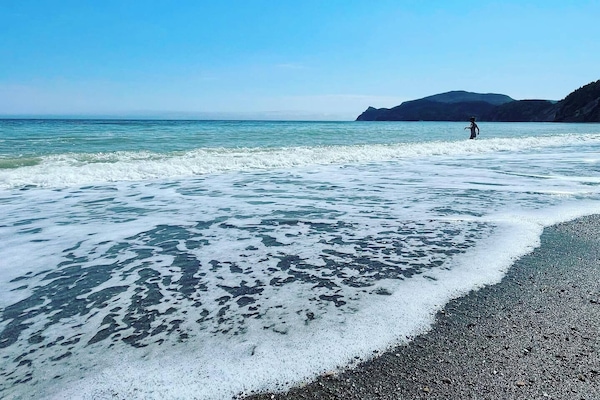 On the beach, surfing, fishing