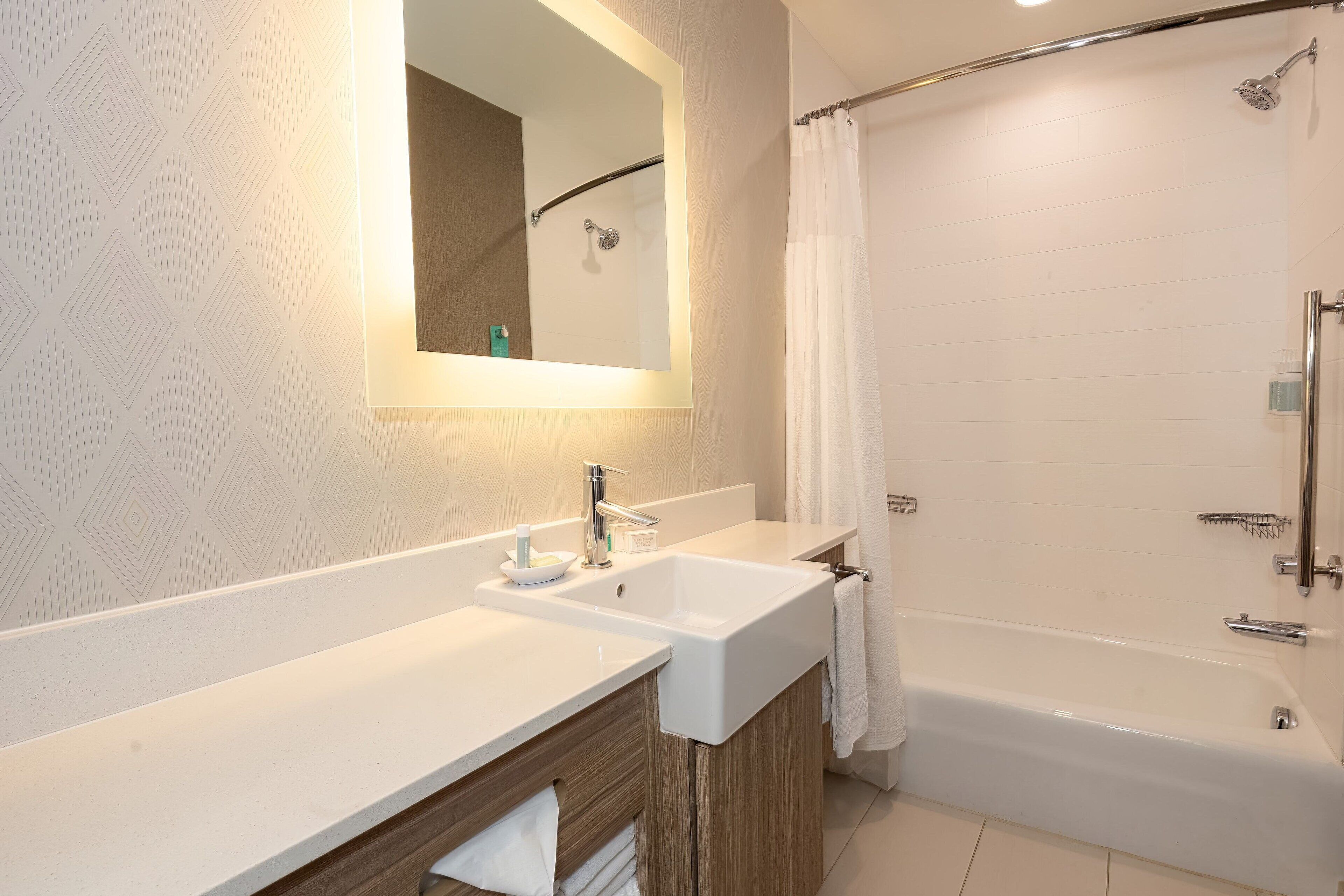 suite, 1 king bed with sofa bed | bathroom | shower, free toiletries, hair dryer, towels