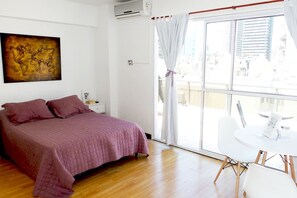 Blackout curtains, iron/ironing board, free WiFi, bed sheets