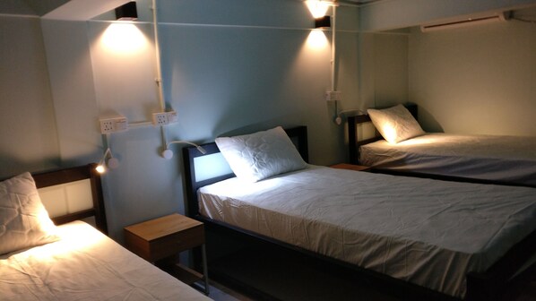 Deluxe Triple Room, Shared Bathroom | Premium bedding, minibar, in-room safe, soundproofing - KAUNG Hostel (Mandalay)