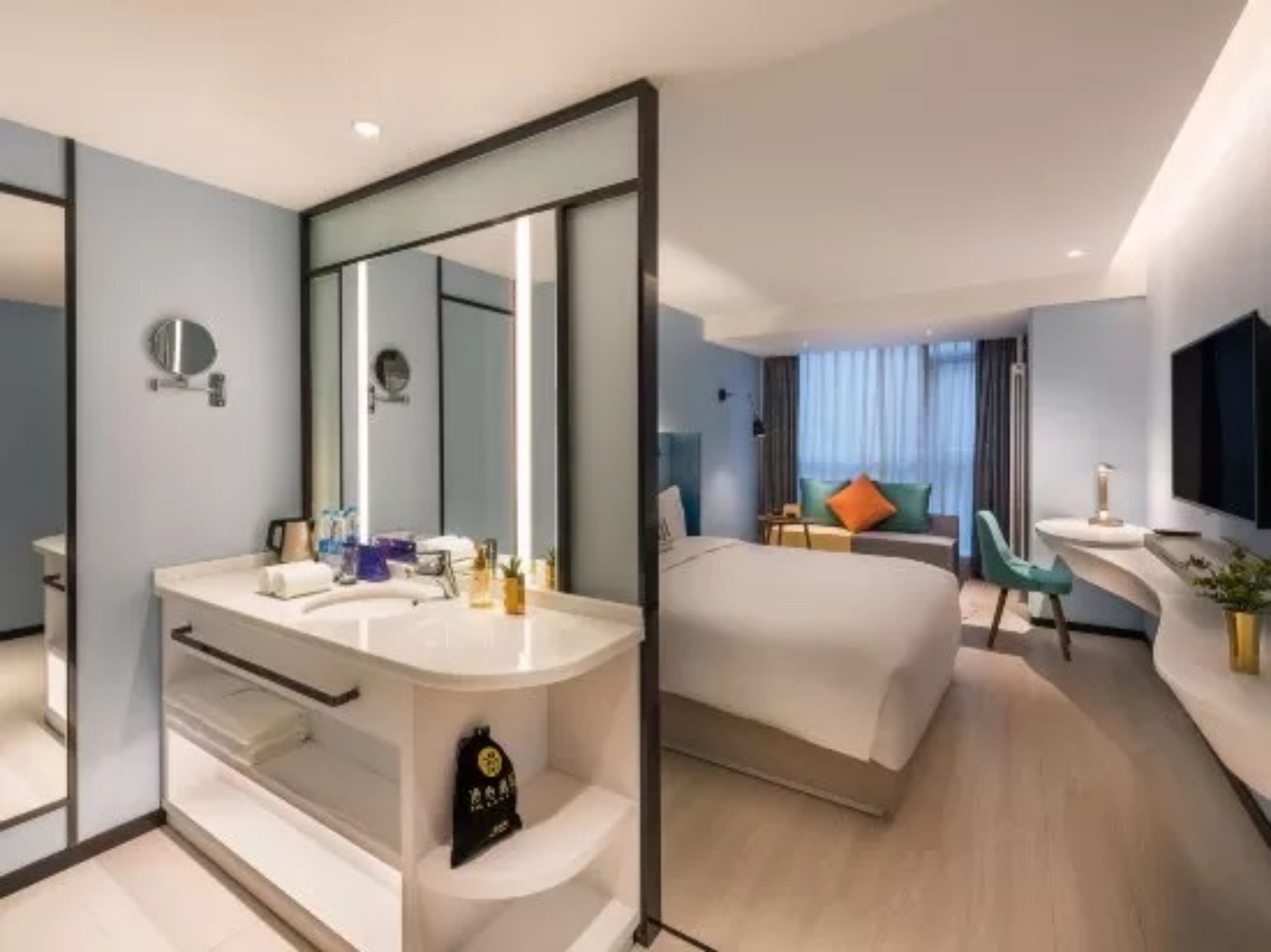 Shower, free toiletries, hair dryer, slippers